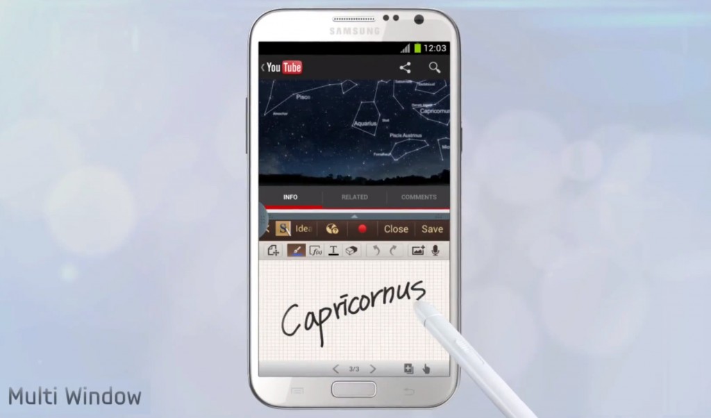 Samsung mostra altre nuove funzioni del Galaxy Note II, come il Multi Window